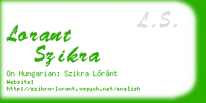 lorant szikra business card