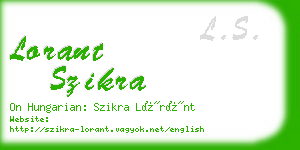 lorant szikra business card